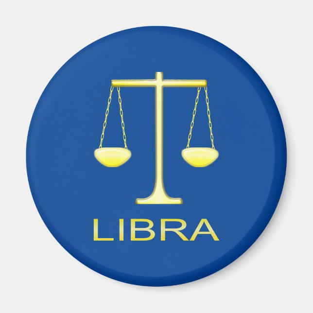 Imán Signo de estrella de balanzas de oro de Libra (Frente)