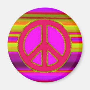 Imán Signo de Fractal Rojo y Paz