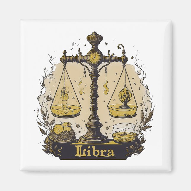 Imán Signo de horóscopo Libra (Frente)