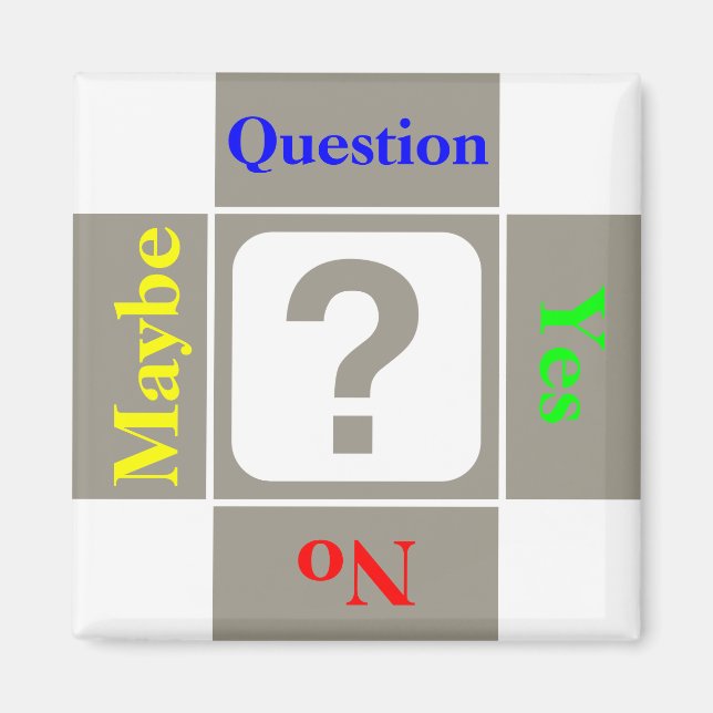 Imán Signo de interrogación personalizable (Frente)