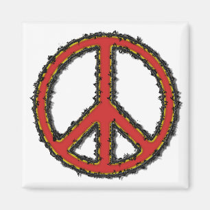 Imán Signo de la paz rojo del zigzag