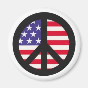 Imán SIGNO DE LA PAZ SOBRE LA BANDERA AMERICANA: ¡mire