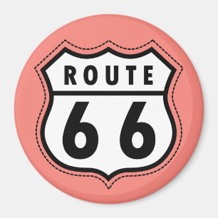 Imán Signo de la ruta rosa coral 66