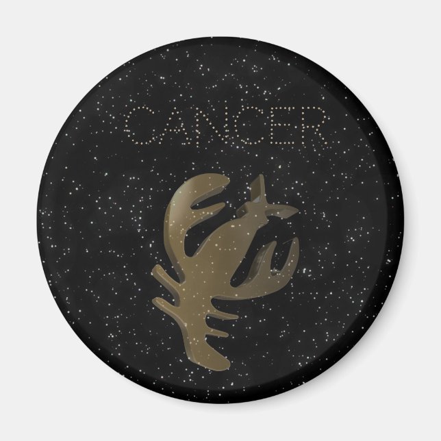 Imán Signo de oro de cáncer (Frente)