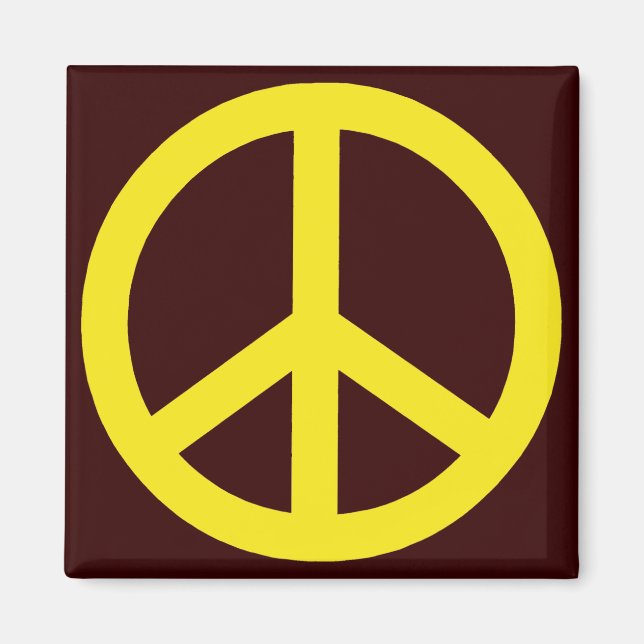 Imán Signo de paz amarillo (Frente)