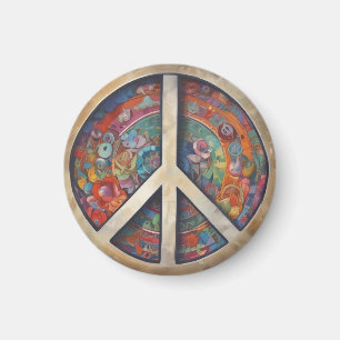 Imán Signo de paz arte pop