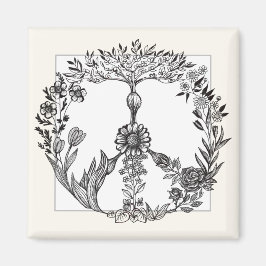 Imán Signo de paz Boho elegante Girly Cute floral Bonit