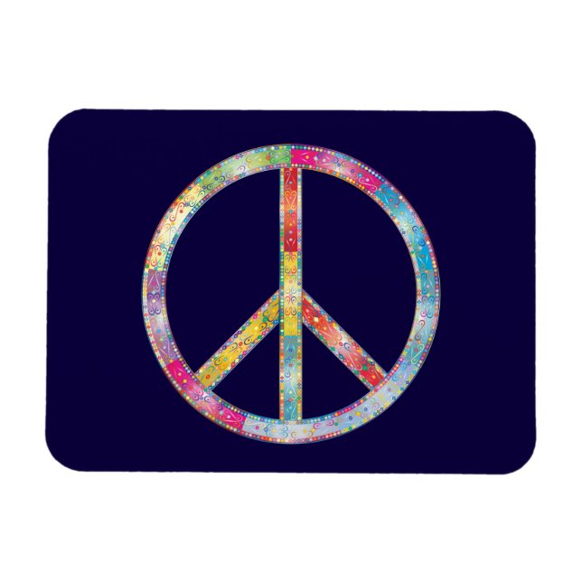 Imán Signo de paz colorida (Horizontal)