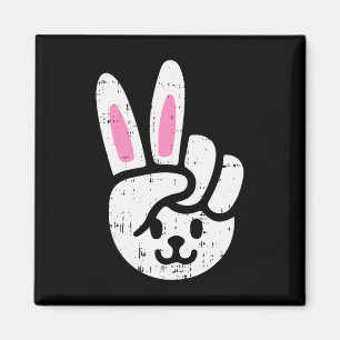 Imán Signo de paz conejo de Pascua Fun Rabbit Spring Ho