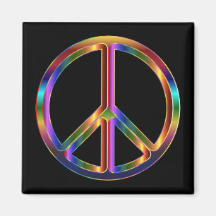 Imán Signo de paz cromado