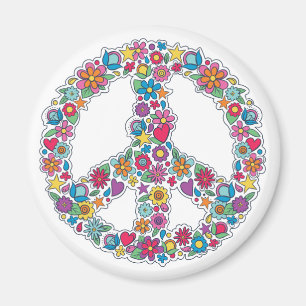 Imán Signo de paz de flor