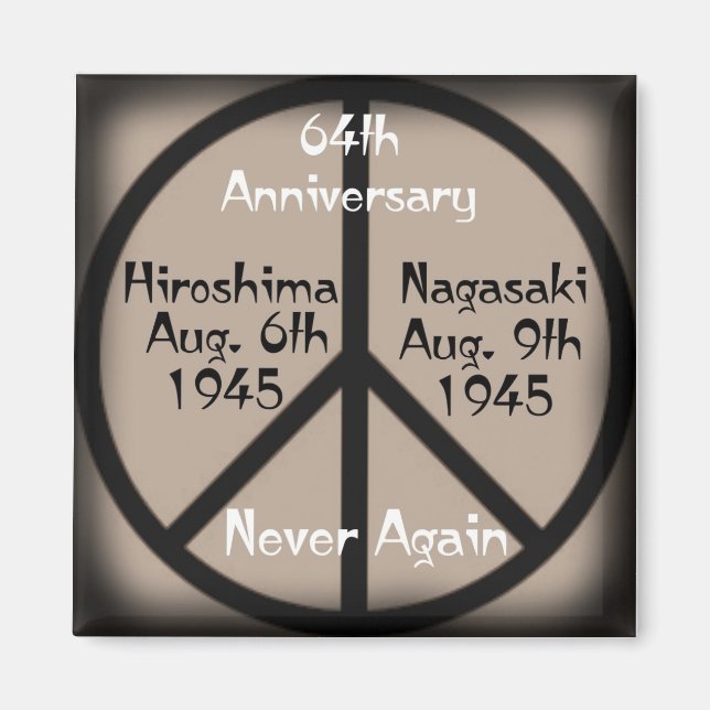 Imán Signo de paz de Hiroshima-Nagasaki (Frente)