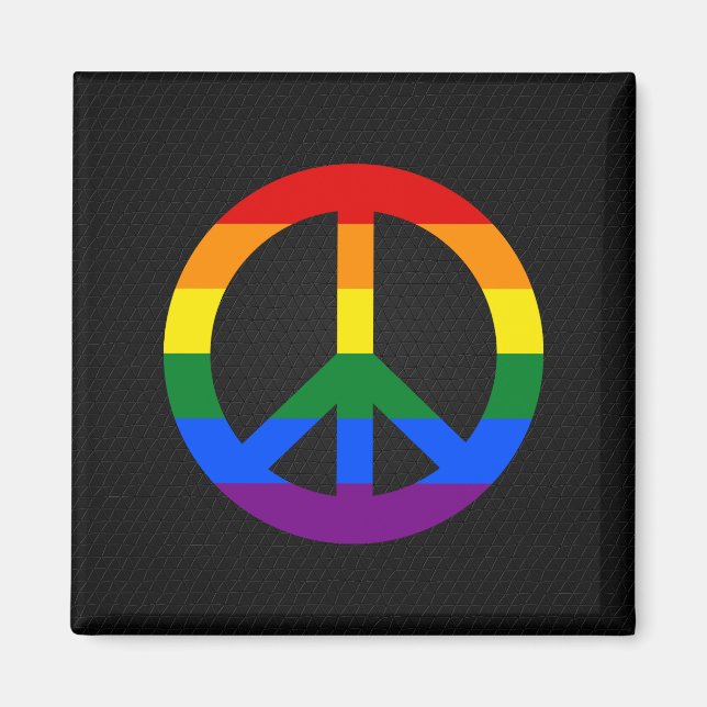 Imán Signo de paz de la bandera LGBT Magnet (Frente)