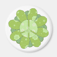 Signo de paz de las flores verdes