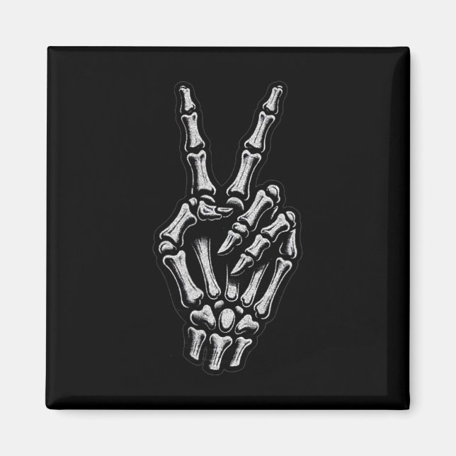 Imán Signo de paz de mano de esqueleto Hueso 1 (Frente)