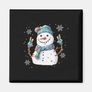 Imán Signo de paz de Snowman Navidades Nieve helada inv