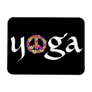 Imán Signo de paz de yoga floral