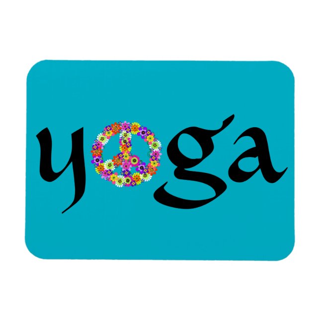 Imán Signo de paz de yoga floral (Horizontal)