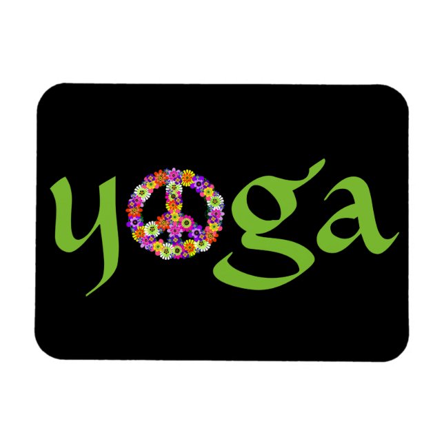 Imán Signo de paz de yoga floral (Horizontal)