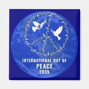 Imán Signo de paz del Día de la Paz Mundial