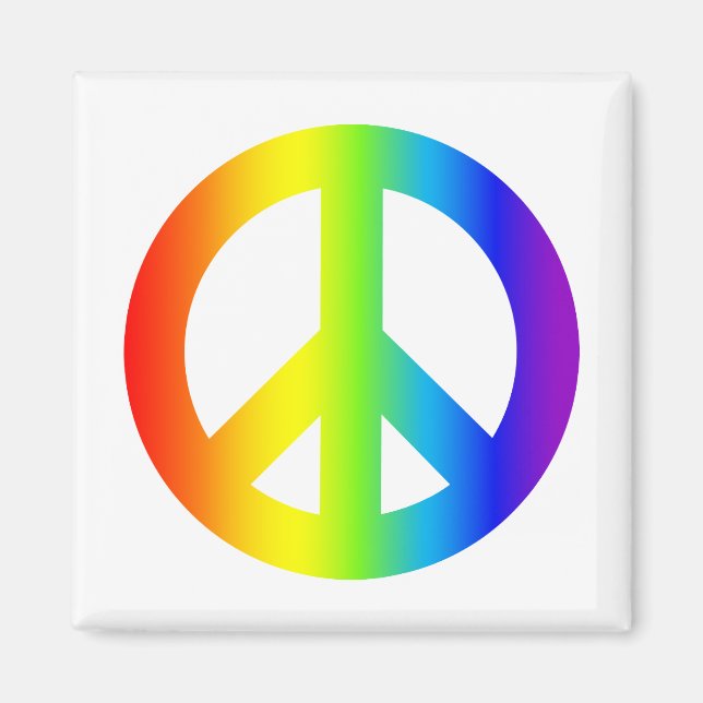 Imán Signo de paz/imán cuadrado (Frente)