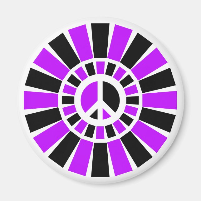 IMÁN SIGNO DE PAZ NEGRO Y PURPLE (Frente)