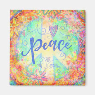 Imán Signo de paz Pastel Inespiritualidad floral colori