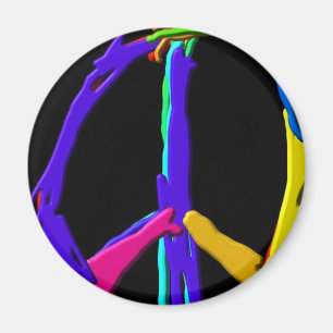 Imán Signo de paz psicodélico