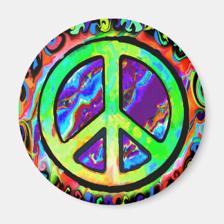 Imán Signo de paz psicodélico