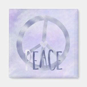 Imán Signo de paz púrpura cita Inspiradora