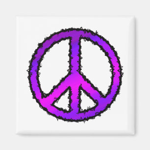 Imán Signo de paz púrpura Zig Zag diseñado por Cussdum