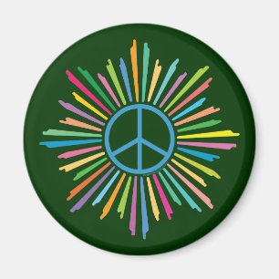 Imán Signo de paz rodeado de colores