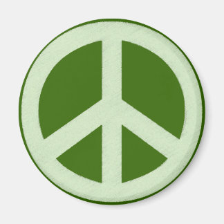 Imán Signo de paz verde pastel