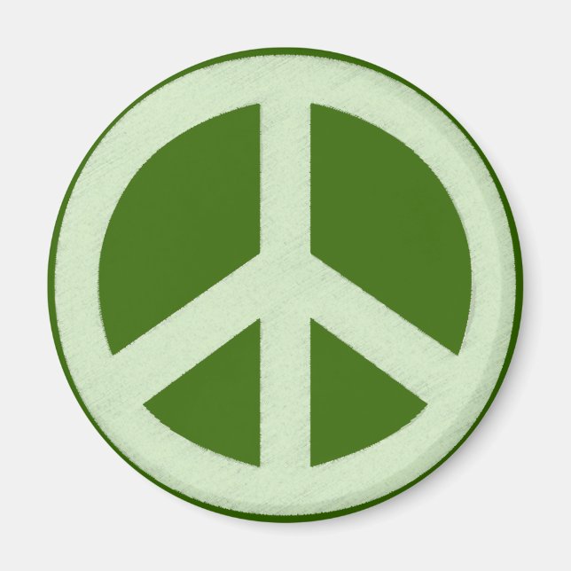 Imán Signo de paz verde pastel (Frente)