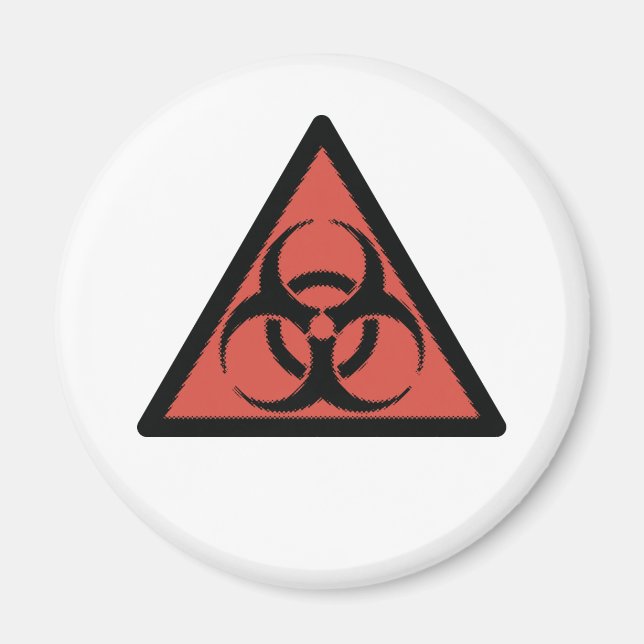 Imán Signo de riesgo biológico rojo (Frente)