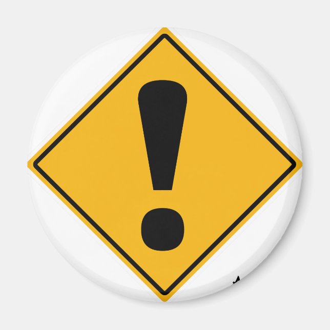 Imán ¡Signo de ruta del punto de exclamación! (Frente)