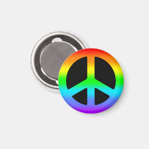 Imán Signo de signo de paz arco iris