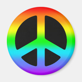 Imán Signo de signo de paz arco iris