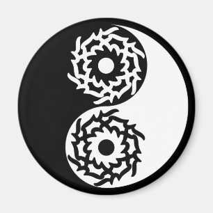 Imán Signo de yin yáng en blanco y negro