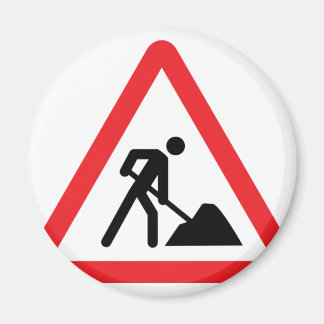 Imán signo del sitio de construcción del trabajador de 