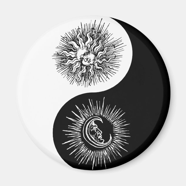 Imán Signo Yin and yang - Sun vs Moon (Frente)