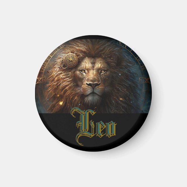 Imán Signo zodiacal de Leo (Frente)