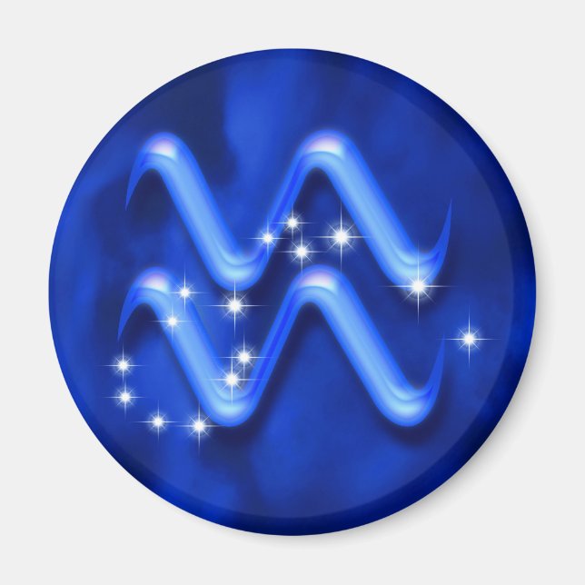 Imán Signo zodiaco Aquarius (Frente)