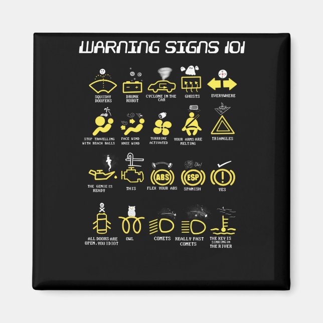 Imán Signos de advertencia 101 (Frente)