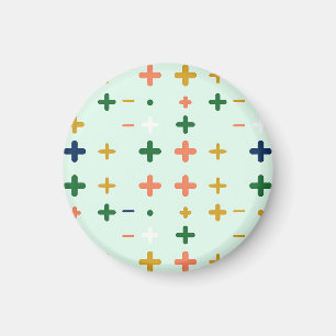 Imán Signos Más Divertidos Patrón Geométrico Retro
