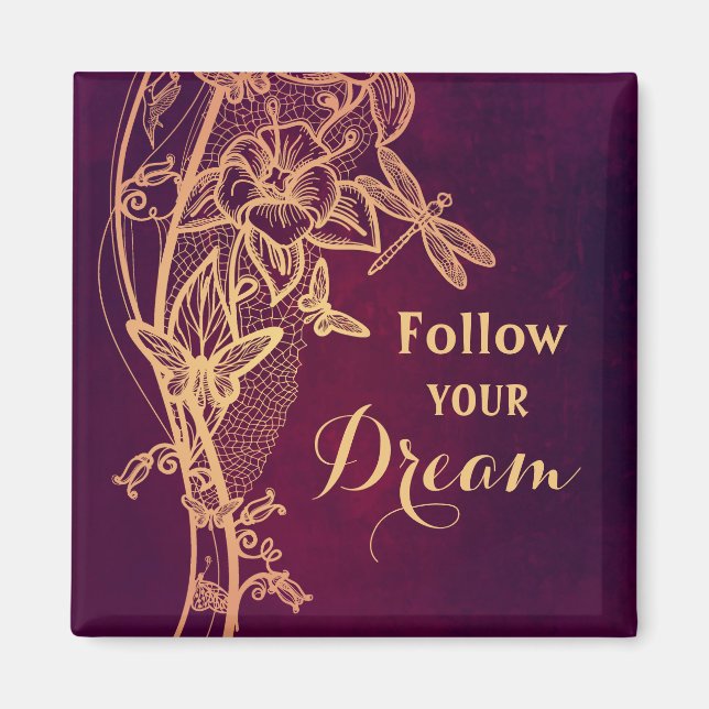 Imán Sigue a tu mariposa elegante de ensueño en Borgoña (Frente)