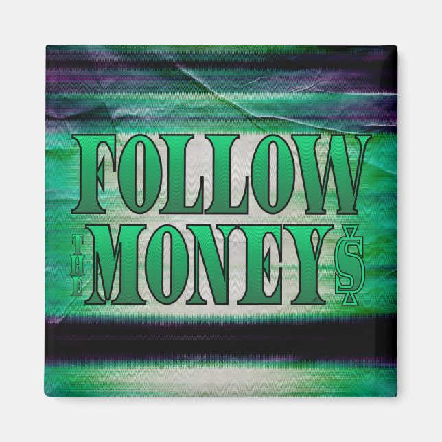 Imán Sigue el dinero - Grunge (Frente)