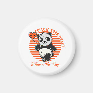 Imán Sigue tu corazón Panda Cute Inspirador