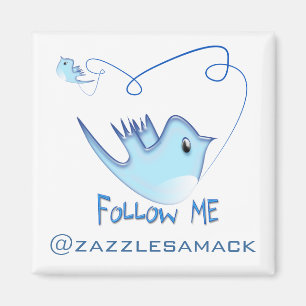 Imán Sígueme regalos de Twitter y camisetas giratorias