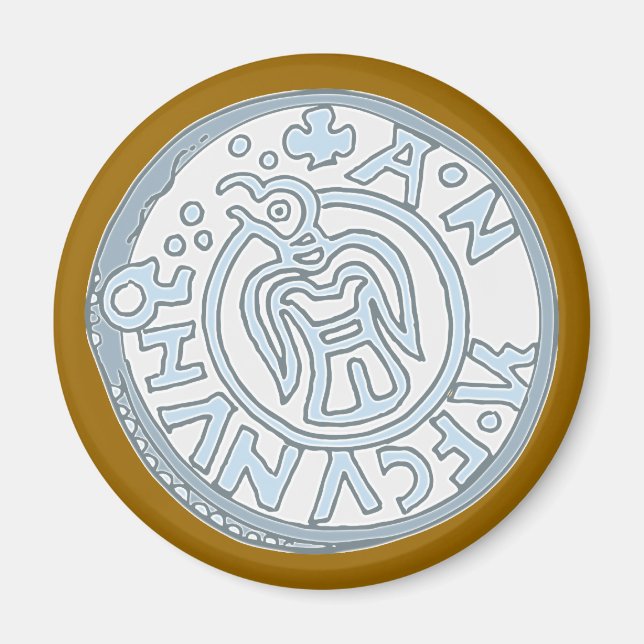 Imán Silbermünze vikingo silver coin vikings (Frente)